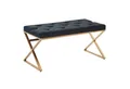Wohnling Polsterbank WL6.617 Sitzbank Schwarz 90 cm Bettbank Chesterfield Flurbank Samt (Flur Polsterbank, Samt Schwarz / Gold 90x46x44 cm), Garderobenbank Chesterfield, Bettbank Schlafzimmer