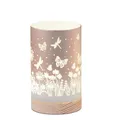 LED Deko Licht Tischlampe Blumenwiese Zylinder Pastell-Peach H. 15cm Formano WA