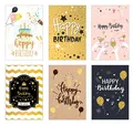 Edition Seidel Set 6 Premium Geburtstagskarten mit Goldprägung und Umschlag. Teils aus Kraftpapier. Happy Birthday Karte Glückwunschkarte zum Geburtstag Mann Frau