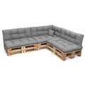 POKAR Palettenkissen mit schöner Steppung Auflage Palettensofa, Größe:8er Set, Farbe:Grau - Wasserdicht