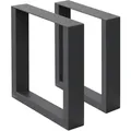 Ecd Germany - 2x Tischbeine 30x43 Cm, Anthrazit, Pulverbeschichteter Stahl, Industriedesign, Vierkantprofilen, Metall Tischkufen Tischuntergestell Tischgestell Möbelfüße Bankkufen Bankgestell Bankbeine