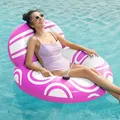 Sloosh aufblasbare Pool Float mit großer Rückenlehne, Riesige Wasser Pool Luftmatratze Pool Schwimmenden Stuhl mit Griff und Cup Holder, Sommer Pool Floaties aufblasbare Flöße für Erwachsene
