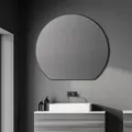 Spiegel rund TALOS Picasso schwarz Ø 100 cm - mit hochwertigem Aluminiumrahmen für stilvolles Ambiente - Perfekter Badezimmerspiegel - Schwarz