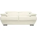 Design-ledersofa Zwei Plätze Verstellbares Kopfstück Weiß Ewing - Büffelleder