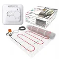 Termofol Set Heizmatte mit Thermostat - Elektrische Fußbodenheizung fur Badezimmer, Wohnzimmer und Küche - Heizfolie mit Heizkraft 150W/m2 - Oberfläche 1,5 m² - Mit analogem Heizungsthermostat