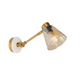Qazqa Wandleuchte Nina, ohne Leuchtmittel, Warmweiß, QAZQA Wand­leuchte, e27, Bronze, Glas, Art Deco
