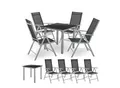 Juskys Aluminium Gartengarnitur Milano Gartenmöbel Set mit Tisch und 4 Stühlen Silber-Grau