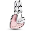 Pandora Charm-Einhänger Teilbare Mutter Tocher Anhänger, Sterlingsilber von PANDORA Moments silberfarben