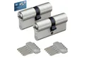 BASI Schließzylinder 2er SET V55, Gleichschließend, diverse Längen, (Spar-Set, 2-St), 2xDoppelzylinder 30/30 mm, 5 Stiftzuhaltungen, 10 Schlüssel, Codekarte