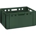 Fleischkiste E3 dunkelgrün 60x40x30cm Lagerkiste Eurobox hoch aus Deutschland lebensmittelecht, robust, stapelbar - Grün/dunkelgrün