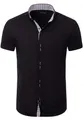 Reslad Hemd Herren Kurzarm Slim Fit | Kurzarmhemden Sommer | Stretch Hemden mit optimalen Komfort | Elegantes Business Männer Hemd RS-7035 Schwarz M