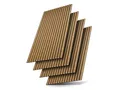JUSKYS Wandpaneele Akustik 4er Set (120x60 cm, Eiche Natur Dunkel) 2.88 m²