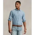 Polo Ralph Lauren für Herren. 710792042001 Blaues Chambray-Hemd mit individueller Passform (M), Lässig, Baumwolle, Langarm