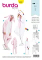 Schnittmuster Burda 2351 Faschingskostüm Erwachsene goldiges Einhorn und Hase Gr