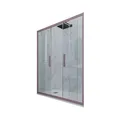 PORTA DOCCIA SCORREVOLE IN PVC KLARGLAS LAVENDEL PROFIL 120 CM MOD. GLAM