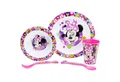 Disney Kindergeschirr-Set Disney Minnie Mouse Kinder Geschirr-Set 5 teilig (5-tlg), 1 Personen, Becher Teller Schüssel Besteck