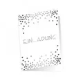 nikima Schönes für Kinder 10 edle Klapp-Einladungskarten Punkte Silber inkl. 10 weißen Briefumschlägen - Hochzeit Geburtstag Konfirmation Jubiläum Dots