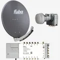 Fuba 80cm Satellitenschüssel Alu anthrazit Set LNB Multischalter 12 Teilnehmer