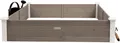 WONDERMAKE Große Hochbeet-Umrandung Beeteinfassung aus Holz für Garten Terrasse, Pflanzbeet Bausatz XL quadratisch, Blumenbeet Kräuterbeet Beetumrandung niedrig deko, 120 x 120 x 26,5 cm, weiß grau anthrazit