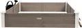 WONDERMAKE® Große Hochbeet-Umrandung aus Holz für Garten Terrasse, Pflanzbeet Bausatz XL quadratisch, Blumenbeet Kräuterbeet Beetumrandung niedrig deko, 120 x 120 x 26,5 cm, weiß grau anthrazit
