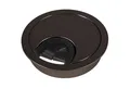 SO-TECH® Kabelkanal Kabeldurchlass Kabeldurchführung Metall Bürstendichtung 68mm (2-St), Chrom schwarz, 2 Stück