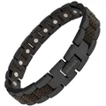Holzwerk ARENDSEE Magnetisches Natur Holz Magnet Schmuck Armband für Damen und Herren Magnetarmband Holzarmband Herrenarmband Damenarmband Antik Einstellbar (Braun-Schwarz)