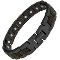 Holzwerk LANGESEE Damen Herren Holz & Edelstahl Armband Gliederarmband schwarz