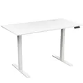 AMBINESS Höhenverstellbarer Schreibtisch FlexxPro | 3 Größen & 2 Farben | Durchgehende Arbeitsplatte | Inkl. LED-Bedienfeld & Kabeldurchführung | elektrisch stufenlos & ergonomisch | 100x60cm Weiß