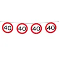 (0,62 EUR/m) Girlande 40er Geburtstag Wimpelkette 4 m Verkehrsschilder Deko