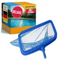 Amapool Poolkescher Tiefenkescher Deluxe Ø 28 mm - Feinmaschiger Pool Kescher mit Tiefem Netz - Stabiler Bodenkescher mit Kunststoffrahmen - Pool Zubehör