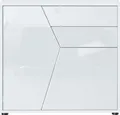 Vladon Sideboard Benny, Germany, Kommode mit 2 Türen und 2 Schubladen, Weiß matt/Weiß Hochglanz (79 x 74 x 36 cm)