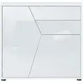 Vladon Kommode, Weiß Hochglanz, Holzwerkstoff, 79x74x36 cm, Wohnzimmer, Kommoden & Sideboards, Kommoden
