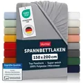 Blumtal Spannbettlaken Bettlaken aus Mikrofaser, Mikrofaser, Gummizug: rundum, (2 Stück) grau 150 cm x 200 cm