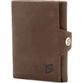 SERASAR | Geldbörse aus Rindsleder [Genius] mit Braun Leather | Farbe: Braun | Länge: 9cm - Braun