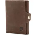 SERASAR | Leder Portemonnaie Herren [Genius] mit RFID Schutz | Braun | Echtleder | Schein- und Münzfach | Inklusive Geschenkschachtel | Tolle Geschenkidee | Geldbörse Männer | Leder-Brieftasche