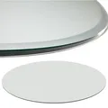 Euro Tische Glasplatte für Kaminofen und Tischplatte in Ø70 cm Facettenschliff, Schutzplatte mit 6mm ESG Sicherheitsglas, Funkenschutzplatte, Glasboden für Kamin Klarglas