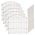 ESTEXO Edelrost Teichzaun Set aus Metall Rost 11-teilig Zaunset Gartenzaun Steckzaun Zaun mit 5 Gitterzaun Elementen Oberbogen