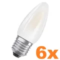 6 x Osram E27 LED Kerzenlampe Star matt 5,5W wie 60W 2700K warmweißes Licht