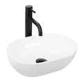 wohnwerk.idee Aufsatzwaschbecken Waschbecken Keramik Weiß Klein Gäste WC Gäste Bad Amelia