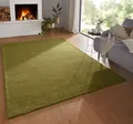 Taracarpet Teppich Georgia Gabbeh Loom Wollteppich strapazierfähiger Schurwollteppich fürs Wohnzimmer, Schlafzimmer und Esszimmer grün 080x150 cm