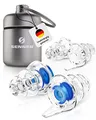 Senner MusicPro - Gehörschutz Ohrstöpsel Konzert, Festival, Musik und Party - Gehörschutz für Musiker, mit Schlüsselanhänger - Hi-Fi Gehörschutzstöpsel Earplugs | SNR 20 dB, transparent/blau