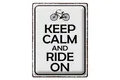 Femer GmbH Metallschild Spruch 30x40cm Keep Calm and Ride on, (1 St), gewölbte Oberfläche, abgerundete Ecken, umgeschlagene Kanten