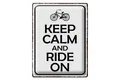 Blechschild Spruch 30x40 cm Keep Calm and Ride on Metall Deko Schild