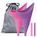 Tarnel 2pcs Urinella für Frauen, Weibliches Urinal Silikon Trichter Wiederverwendbarer Frauenurinal für Frauen, Tragbares Urinal für Frauen Stehend Bis Pinkeltrichter, Aktivitäten, Camping