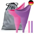 2pcs Urinella für Frauen, Weibliches Urinal Silikon Trichter Wiederverwendbarer 