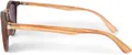 styleBREAKER Uni Sonnenbrille Panto Holzoptik | Runde Retro Brille mit Metallsteg & UV400 | Modisches Wood Look Design (Kunststoff) inkl. Etui & Tuch