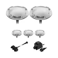 ledscom.de LED Boden-Aufbau-Leuchte Bunda, 2-flammig, für außen, befahrbar, warm-weiß, 5er Set