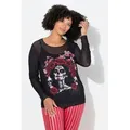 Angel of Style T-Shirt Mesh-Shirt Slim Fit Frau/Totenkopf-Motiv schwarz 42