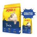 10 kg JOSERA Crispy Duck mit Ente für adulte Katzen + 1,9 kg Futter GRATIS