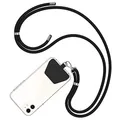 COCASES Handyband Universal zum Umhängen- Handyband aus Nylon kompatibel mit jeden Smartphones, Handygurt Umhängenband mit Kordel (Schwarz)